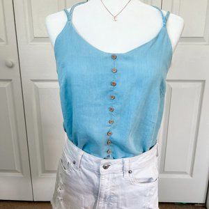 Denim Tank with Buttons